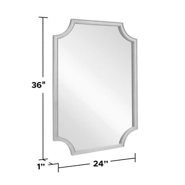 24" x 36" Rectangle Decorative French Scalloped Wood Framed Mirror 24